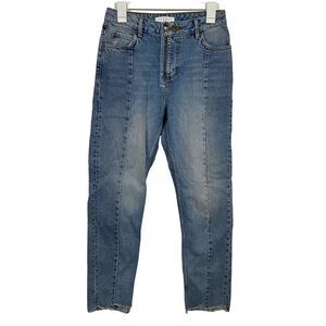 Sandro Paris Medium Wash High Rise Straight Leg Jeans